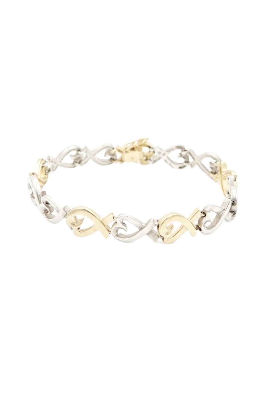 Tiffany & Co. Paloma Picasso Loving Heart Bracelet Sterling Silver and 18k Gold